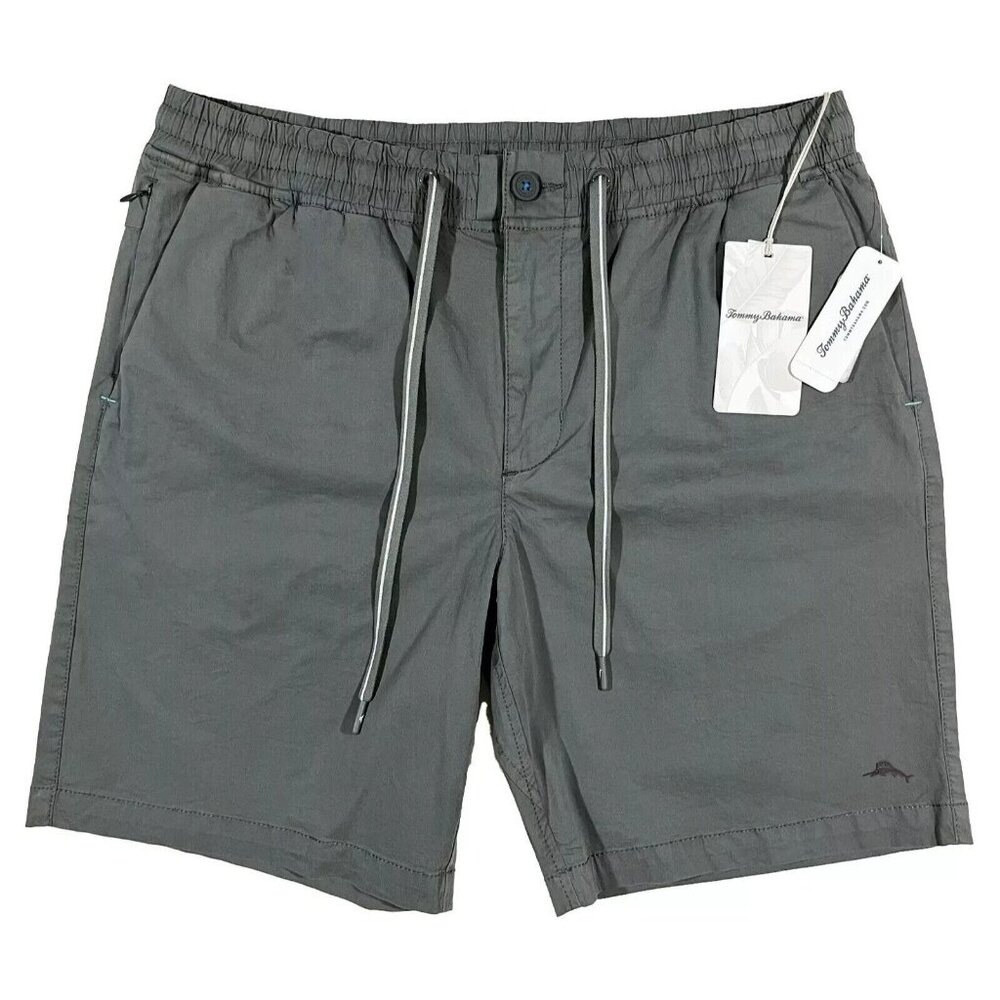 Tommy Bahama Mens Small Cave Oceanside Poplin Elastic Waist 8" Inseam Shorts
